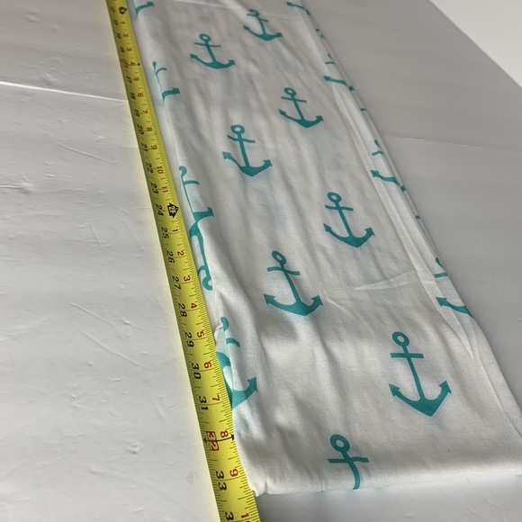 Anchor Infinity Scarf White Aqua Green - Picture 3 of 7